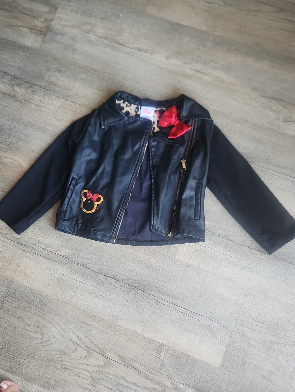 Disney Black Jacket with Red Bow Accent